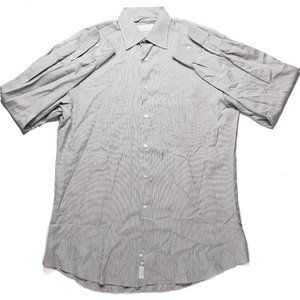 Ermenegildo Zegna Men's 15.5 Gray Pin Striped